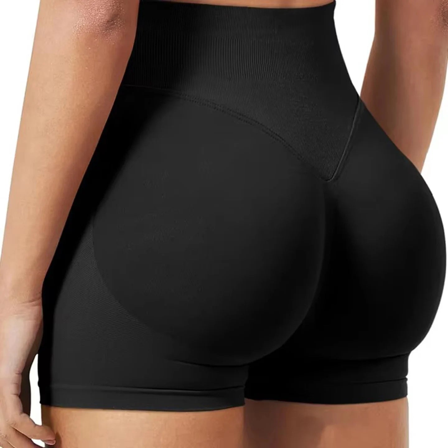 CZGUKE Shorts Low Ribbed Band Gym Shorts Women Workout Clothes Scrunch Bum Seamless Shorts Yoga Biker Sports Shorts