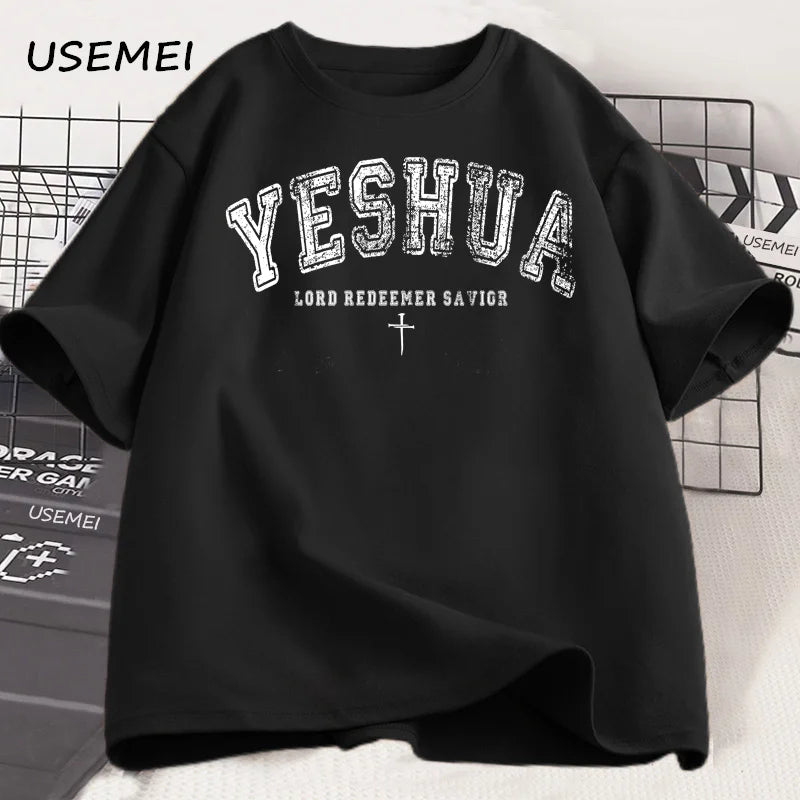 Vintage Yeshua Tshirt Christian Yeshua T Shirt Religious Aesthetic Faith Clothing Jesus Bible Verse T-shirt Men Women Clothing