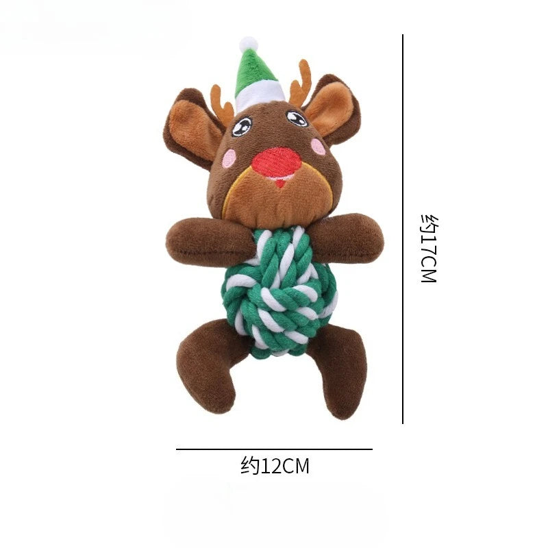Dog Enrichment Toy Cute Animal Rope Dog Toy Plush Puppy Chew Pet Squeak Toy Cartoon Interactive Games For Dogs Stuff For Dogs