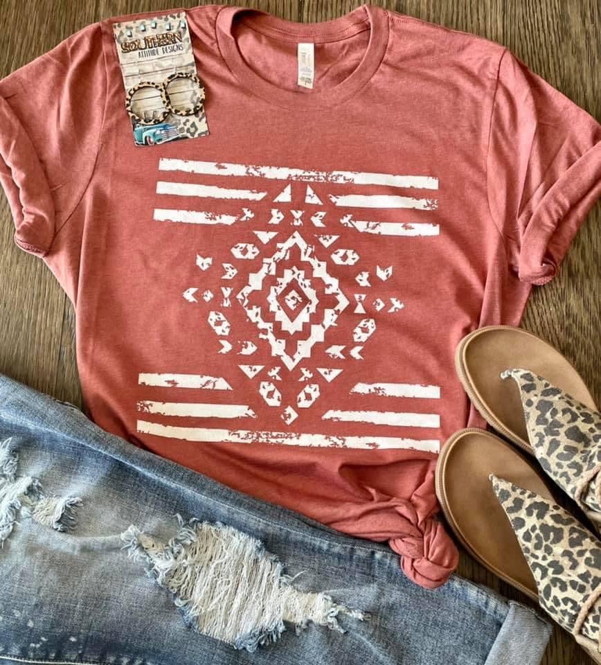 Aztec Tribal -Western Tee