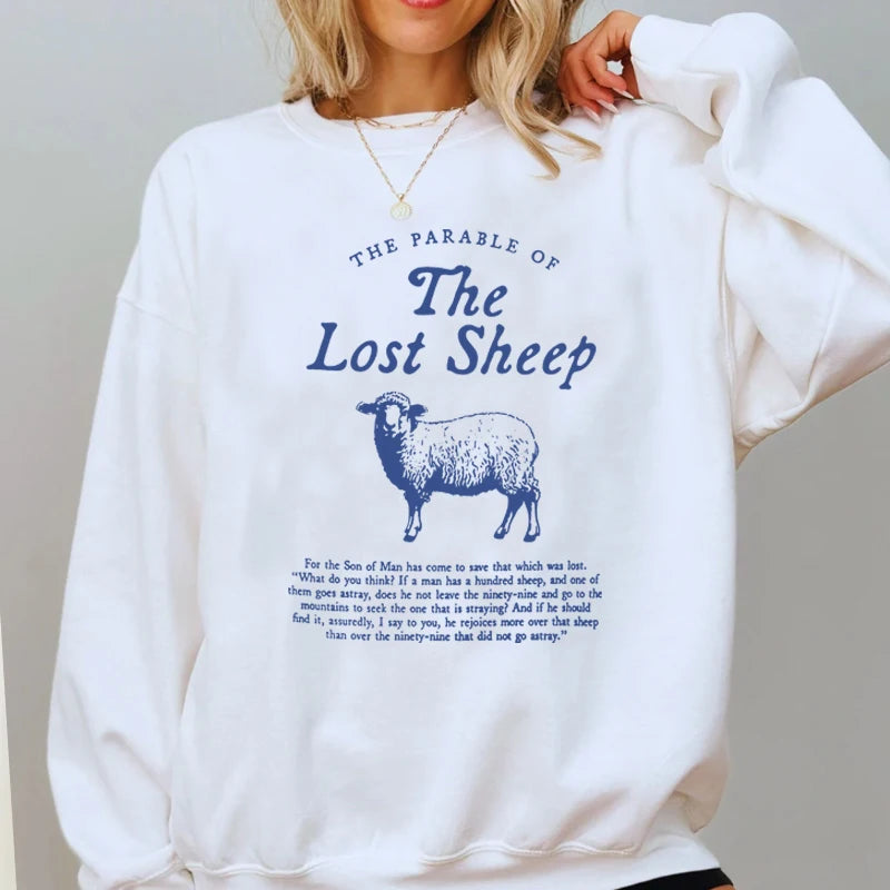 Parable of The Lost Sheep Bible Verse Sweatshirt Faith Based Worship Gospel Hooded Christian Clothes Catholic Religious