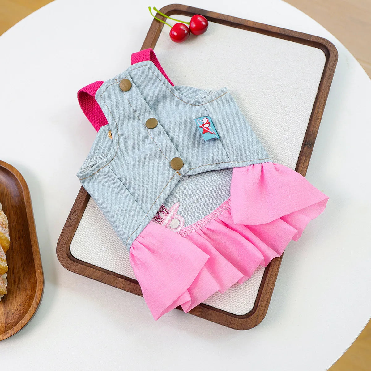 Pink Skirt For Dog Chihuahua Clothes Denim Vest Jumper Girl Female Pet Puppy Animal Autumn Outfit Harness Stuff Yorkshire Wear