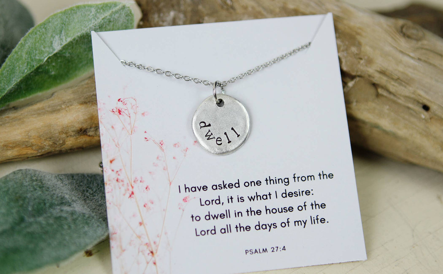 Dwell Hand Stamped Scripture Necklace