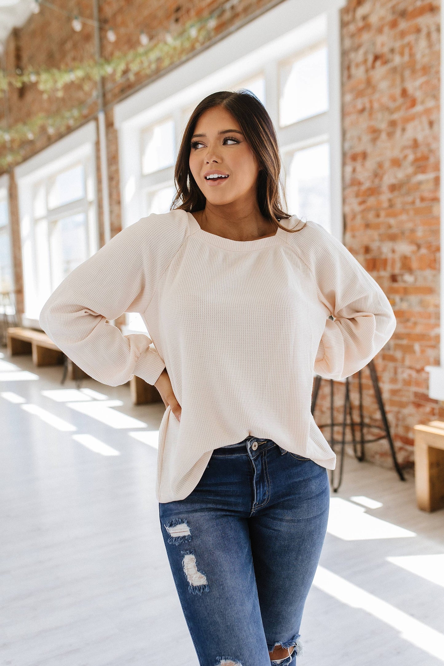Brynleigh Waffle Knit Pullover
