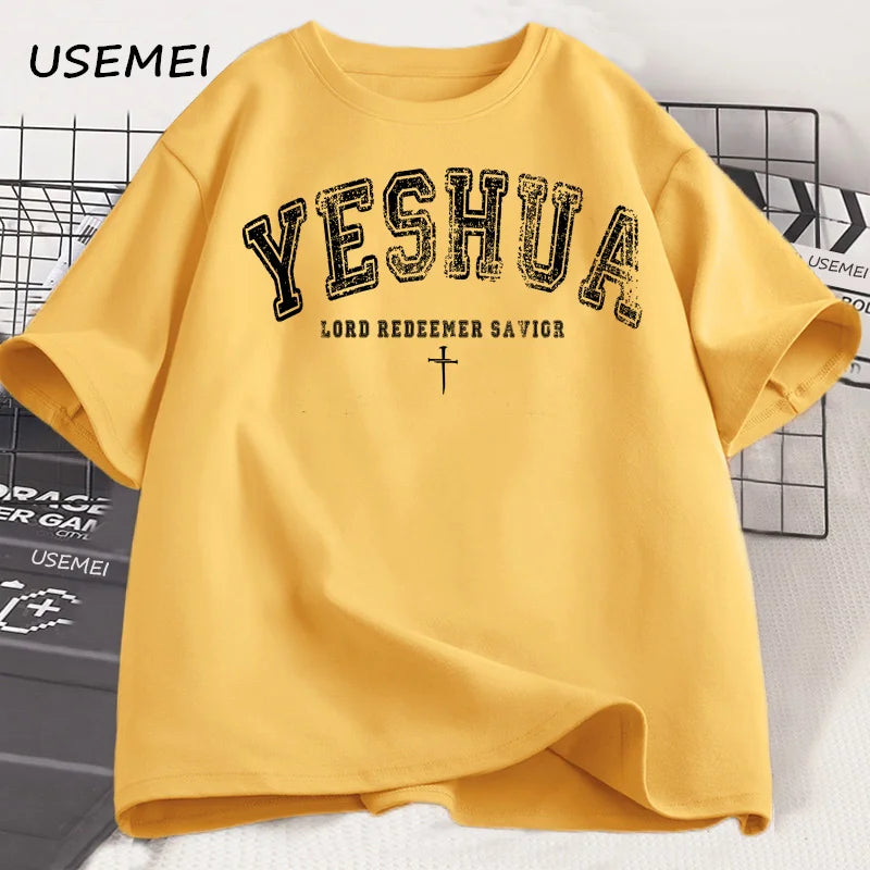 Vintage Yeshua Tshirt Christian Yeshua T Shirt Religious Aesthetic Faith Clothing Jesus Bible Verse T-shirt Men Women Clothing