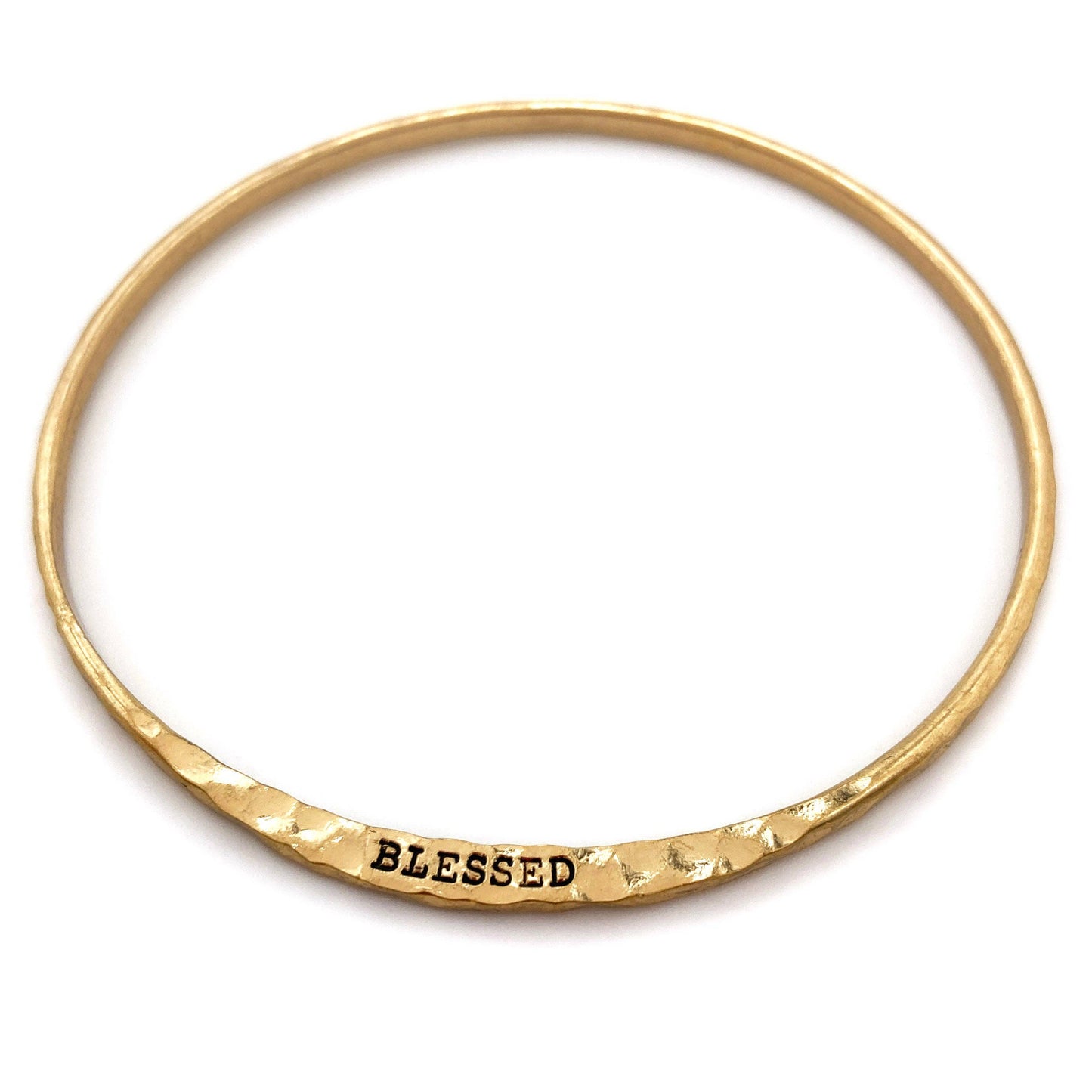 Engraved BLESSED Inspirational Message Wrist Bangle