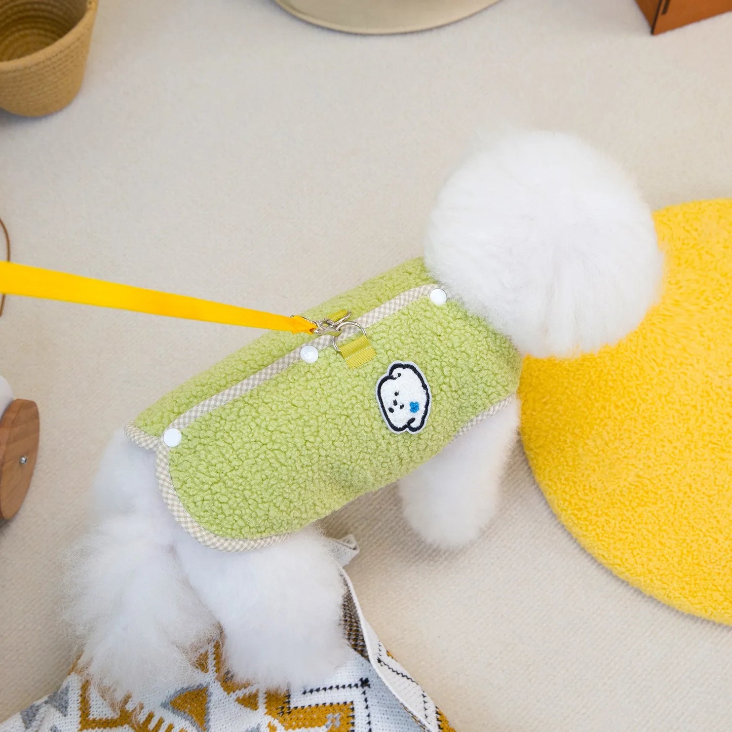 Pet Dog Snap-Button Jacket Autumn/Winter New Arrival Teddy Vest Bichon Frise Warm Shearling Vest Dog Stuff