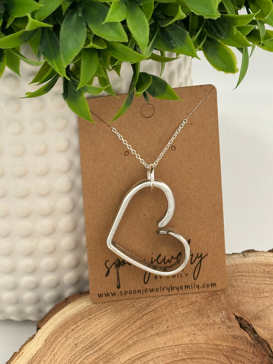 Floating Heart Spoon Necklace