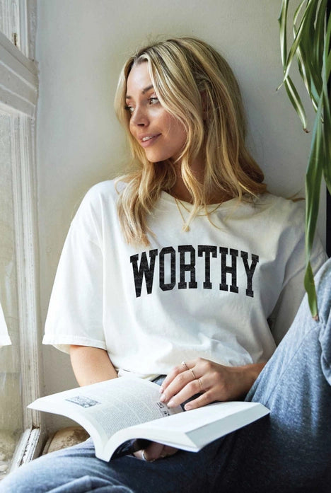 Worthy, Mineral Washed Graphic Tee-Cream