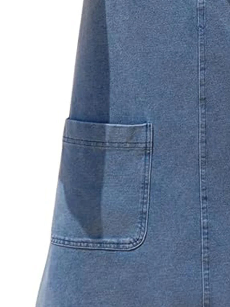 ZMTUO Women's Denim Dress Sleeveless Pocket Design Fashion Casual Summer Outfits Trendy Daily Wear Skirt