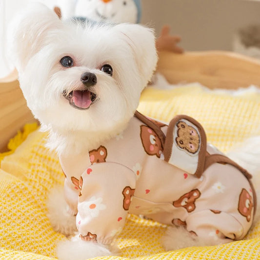 Sweet Dog Clothes Overalls for Chihuahua Costume Cat Gown Stuff Jump Suit Puppy Spring Clothes Dog Pajama Clothing for Small Pet