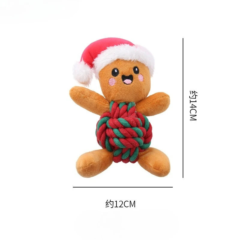 Dog Enrichment Toy Cute Animal Rope Dog Toy Plush Puppy Chew Pet Squeak Toy Cartoon Interactive Games For Dogs Stuff For Dogs