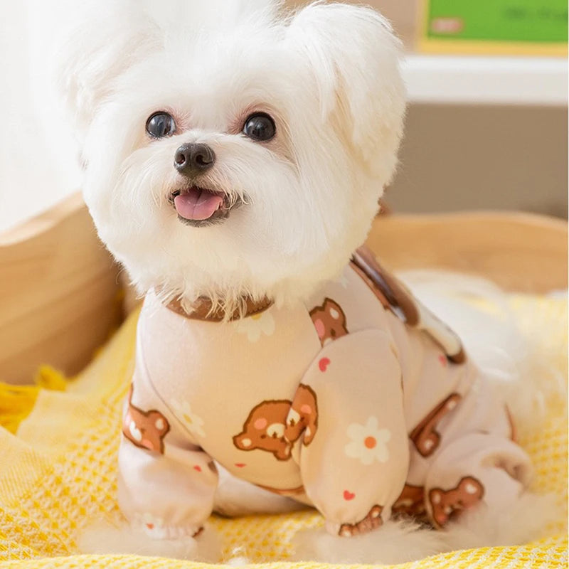 Sweet Dog Clothes Overalls for Chihuahua Costume Cat Gown Stuff Jump Suit Puppy Spring Clothes Dog Pajama Clothing for Small Pet