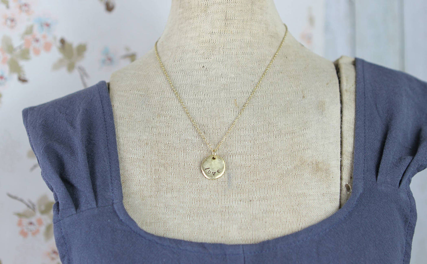 Love Hand Stamped Scripture Necklace