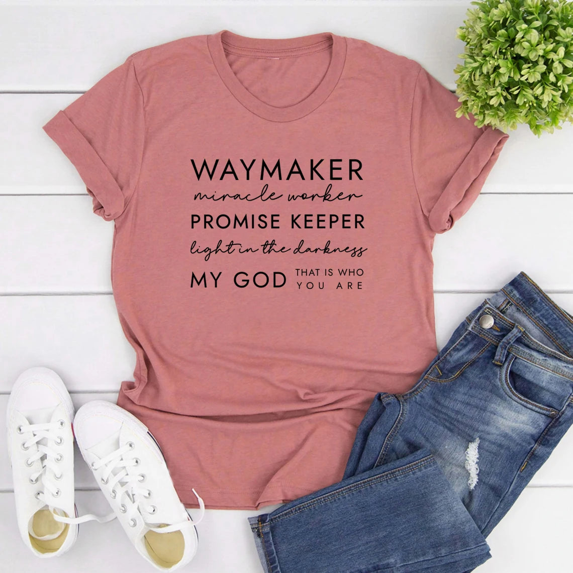 Waymaker T Shirt Christian Tee Faith Top Religious Jesus Tshirt Women's Short Sleeve Graphic T Shirts Casual Bible Verse Clothes