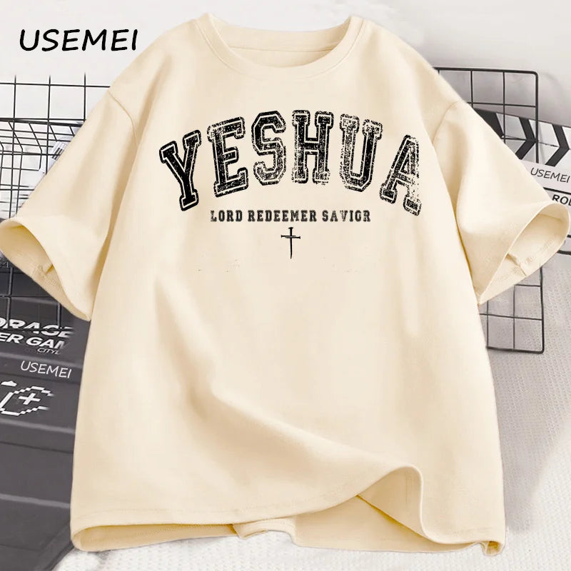 Vintage Yeshua Tshirt Christian Yeshua T Shirt Religious Aesthetic Faith Clothing Jesus Bible Verse T-shirt Men Women Clothing