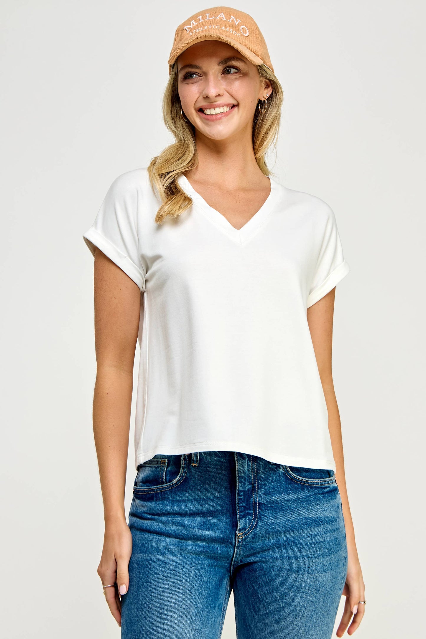 V Neck Tee - Off White