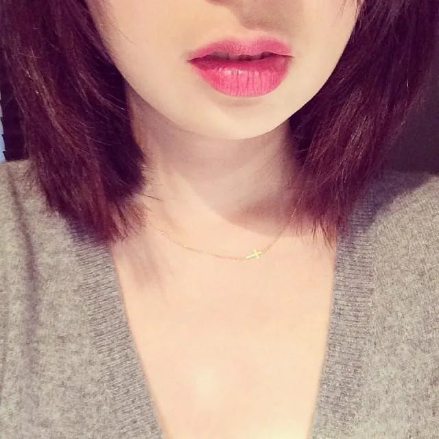 New Fashion Cross Pendant Necklace for Women Men Religious Jewelry Gold Color Choker Gift Faith Necklace