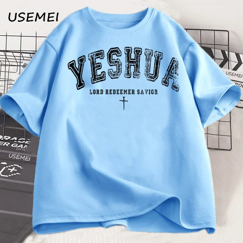 Vintage Yeshua Tshirt Christian Yeshua T Shirt Religious Aesthetic Faith Clothing Jesus Bible Verse T-shirt Men Women Clothing