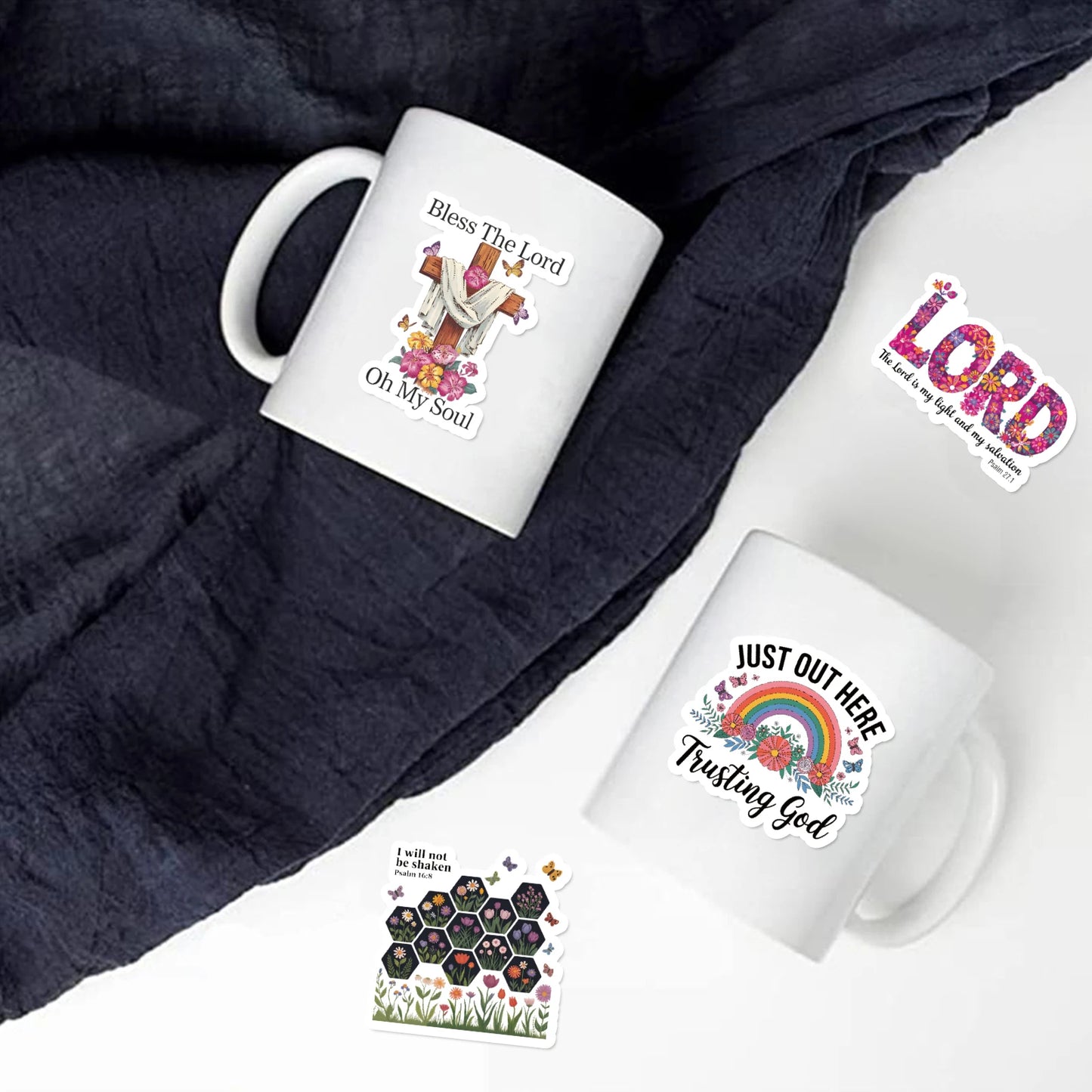 50PCS Jesus Phrase Graffiti Stickers Faith Stickers Positive Energy for Laptop Scrapbook Luggage Car Motorcycle Phone Decor