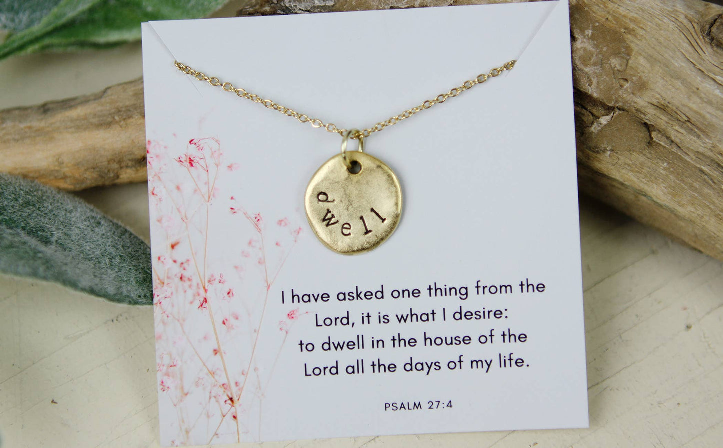 Dwell Hand Stamped Scripture Necklace