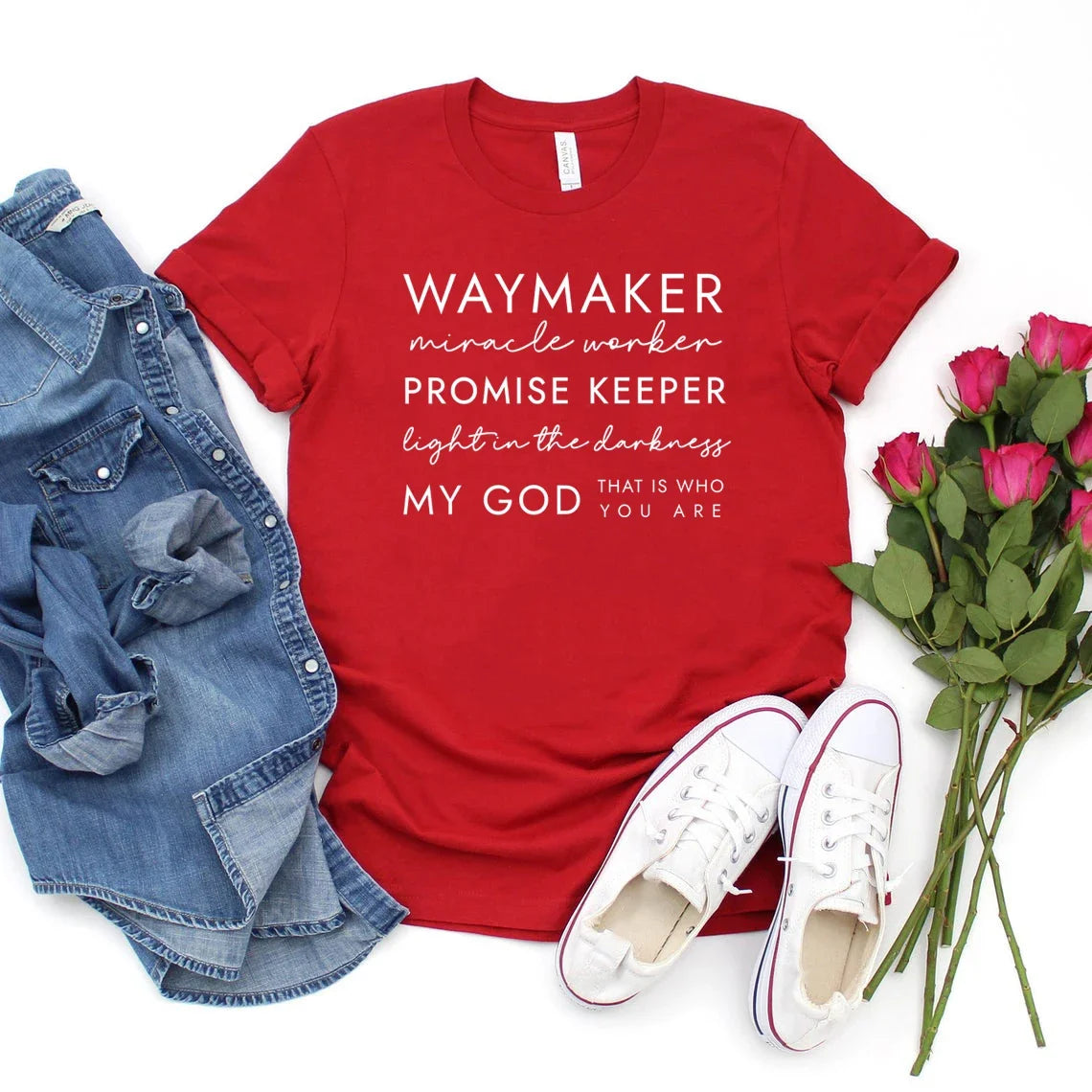Waymaker T Shirt Christian Tee Faith Top Religious Jesus Tshirt Women's Short Sleeve Graphic T Shirts Casual Bible Verse Clothes