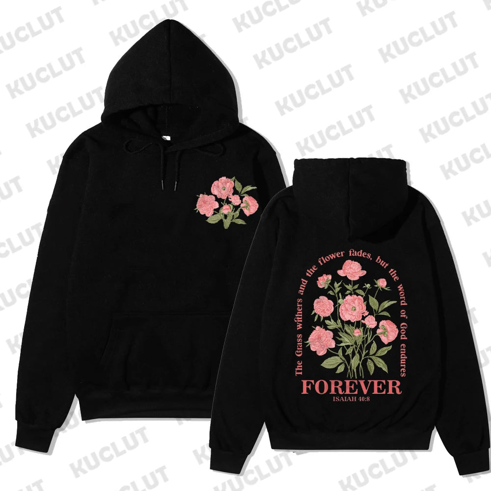 There Was Jesus Hoodie Floral Christian Women Clothing Religious Shirt Trendy Christian Sweatshirt Faith Based Sportwear Clothes