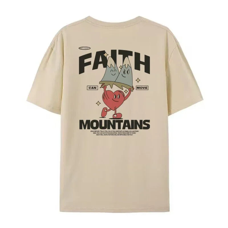 Jesus Faith Streetwear Tops Retro Cartoon Bible Verse Funny T-Shirts Women Cute Christian Inspirational Tee Shirt Unisex Clothes