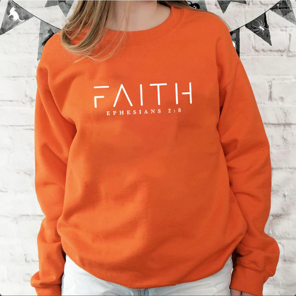 Trendy Faith Sweatshirt Bible Verse Shirt Christian Clothing Women Streetwear Sweater Hoodie Aesthetic Clothes